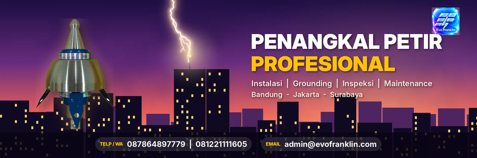 Penangkal petir profesional: instalasi, grounding, inspeksi, maintenance